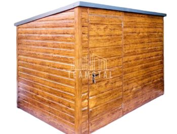 SCHOWEK - DOMEK OGRODOWY 2m x 1,5m spad w tył - drzwi - drewnopodobny jasny orzech TS379 2x1,5
