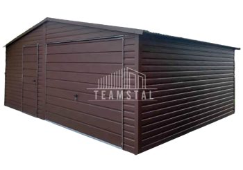 GARAŻ BLASZANY 6m x 6m - Brama uchylna - drzwi  TS486 6x6