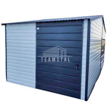 SCHOWEK - DOMEK OGRODOWY 3x3 + wiata 1,5m dach dwuspadowy - biały + antracyt  TS515 3x3