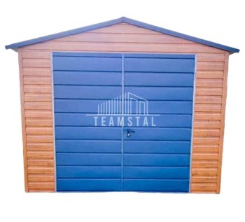 SCHOWEK - DOMEK OGRODOWY 3m x 5m DWUSPAD - brama - okno - drewnopodobny  jasny orzech TS520 3x5