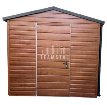 SCHOWEK - DOMEK OGRODOWY 3m x 2m DWUSPAD - drzwi -rynny -  drewnopodobny  jasny orzech TS521 3x2