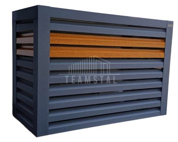 Osłona klimatyzatora - pompy ciepła 130x50x110 cm antracyt + jasny orzech  TS564