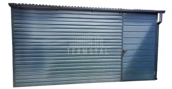 SCHOWEK - DOMEK OGRODOWY 4m x 3m spad w przód - drzwi Rynny Antracyt TS303 4x3