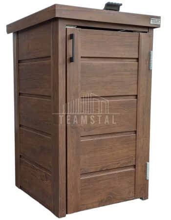 Zabudowa kosza na śmieci wiata śmietnikowa obudowa kubła 60x65x110 cm 1x120L ciemny orzech TS597