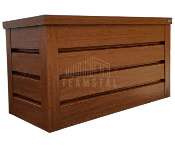 Skrzynia ogrodowa metalowa kufer 150x60x70cm  złoty dąb TS611