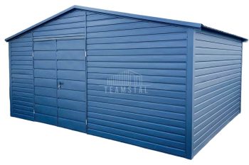 Schowek - Domek Ogrodowy 5x4m - Brama Dwuskrzydłowa - Antracyt - Dach Dwuspadowy TS723