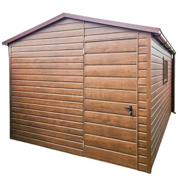 Schowek - Domek ogrodowy 3x4 m - drzwi - okno - rynny - ciemny orzech - drewnopodobny - dach dwuspadowy  TS758