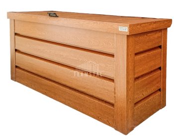 Skrzynia ogrodowa metalowa kufer 120x50x70cm złoty dąb TS949