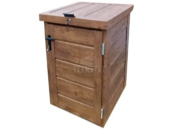 Zabudowa kosza na śmieci wiata śmietnikowa obudowa kubła 80x70x120 cm 1x240L ciemny orzech TS951