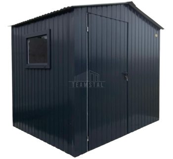 Schowek - domek ogrodowy 2,5x2m - drzwi - okno - antracyt - dach dwuspadowy  TS1000