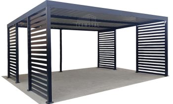CarPort PREMIUM - Wiata samochodowa 6x6 Antracyt - dodatkowa zabudowa TS1022