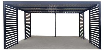 CarPort PREMIUM - Wiata samochodowa 5x5 Antracyt - dodatkowa zabudowa TS1025