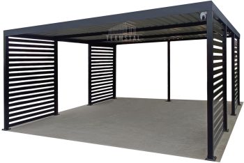 CarPort PREMIUM - Wiata samochodowa 5x5 Antracyt - dodatkowa zabudowa TS1027