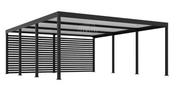 CarPort PREMIUM - Wiata samochodowa 6x5,5 Antracyt Zabudowa - TS1037