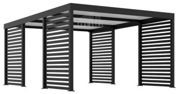 CarPort PREMIUM - Wiata samochodowa 4x5 Antracyt Zabudowa - TS1040