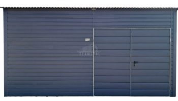 Garaż  Blaszany - Magazyn 4,5x4,5m - Brama dwuskrzydłowa - antracyt - dach spad w przód TS1068