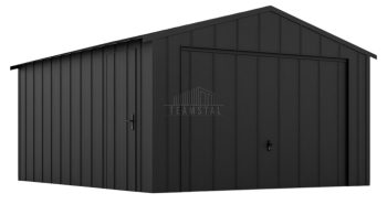 Garaż blaszany 4x5m - brama uchylna - drzwi - blacha na rąbek - dach dwuspadowy TS1083