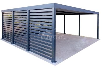 CarPort PREMIUM - wiata samochodowa 6x6 - antracyt - dodatkowa zabudowa TS1114