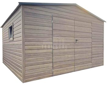 Schowek - domek ogrodowy 4x3m - brama dwuskrzydłowa - okno - winchester - drewnopodobny - dach dwuspadowy TS1133