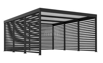 CarPort PREMIUM - wiata samochodowa 6x6 - antracyt - dodatkowa zabudowa TS1143