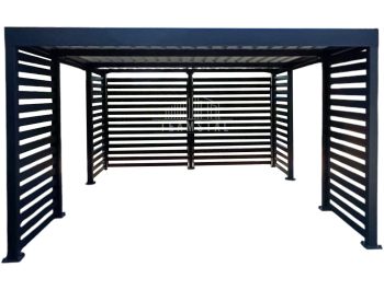 CarPort PREMIUM - wiata samochodowa 4x6 - antracyt - dodatkowa zabudowa TS1112