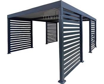 CarPort PREMIUM - wiata samochodowa 4x5 - antracyt - dodatkowa zabudowa TS1111