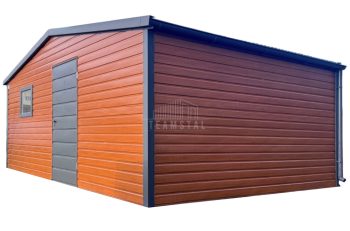 Schowek - domek ogrodowy 6x4,5m - drzwi - okno - rynny - złoty dąb - drewnopodobny - dach dwuspadowy - rynny TS1159