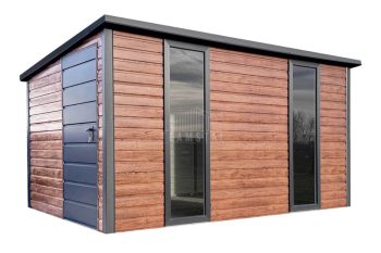 Schowek - domek ogrodowy 3x2 m - drzwi - 2 x okno - drewnopodobny - dach spad w tył TS1189