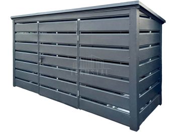 Wiata śmietnikowa - schowek 3x1m - antracyt - dach spad w tył TS1207