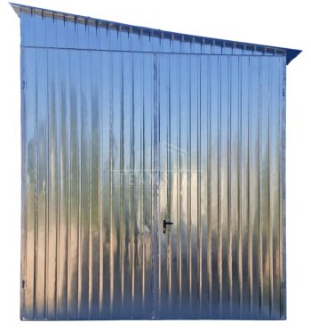 Garaż blaszany 3x12m - brama dwuskrzydłowa - drzwi - okno - ocynk - dach spad w bok TS1179