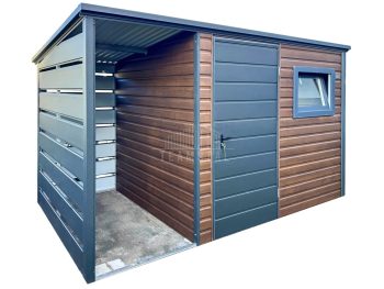 Hala blaszana 24x8m - 8x brama dwuskrzydłowa - biały - dach spad w tył TS1181