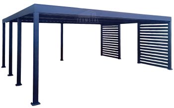 CarPort PREMIUM - wiata samochodowa 6x5 - antracyt - dodatkowa zabudowa TS1224