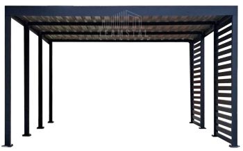 Carport PREMIUM - Wiata samochodowa 4x5m - antracyt - dodatkowa zabudowa TS1227