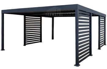 Carport PREMIUM - Wiata samochodowa 5x5 - antracyt - dodatkowa zabudowa TS1228