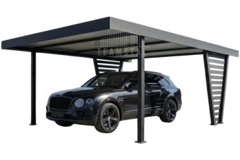 Carport V PREMIUM 4,5x5,5m - Wypełnienie panelami - Wiata samochodowa - antracyt TS1255