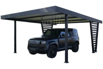 Carport V PREMIUM 4,5x5m - Wypełnienie panelami - Wiata samochodowa - antracyt TS1256