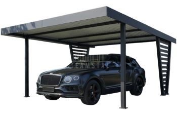 Carport V PREMIUM 5x5m - Wypełnienie panelami - Wiata samochodowa - antracyt TS1266