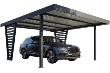 Carport V PREMIUM 5x5m - Wypełnienie panelami - Wiata samochodowa - antracyt TS1267