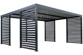 CarPort PREMIUM - wiata samochodowa 4,5x5,5 - antracyt - dodatkowa zabudowa TS1242