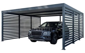 CarPort PREMIUM - wiata samochodowa 6x5 - antracyt - dodatkowa zabudowa TS1247
