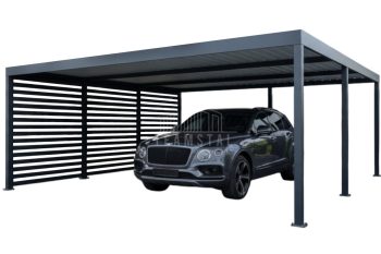 CarPort PREMIUM - wiata samochodowa 6x5 - antracyt - dodatkowa zabudowa TS1248