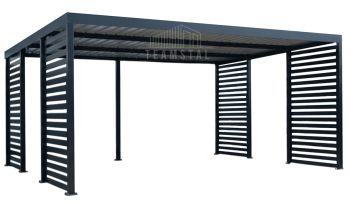 CarPort PREMIUM - wiata samochodowa 6x5,5 - antracyt - dodatkowa zabudowa TS1249