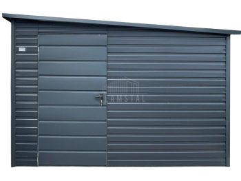 Schowek - domek ogrodowy 3x2,5 m - drzwi - antracyt - dach spad w bok TS1336