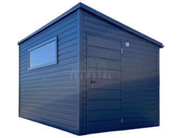 Schowek - domek ogrodowy 2x3 m - drzwi - okno - antracyt - rynny - dach spad w bok TS1334